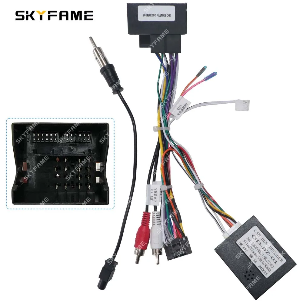 

SKYFAME Car 16pin Wiring Harness Adapter Canbus Box Decode Android Radio Power Cabler For Benz B200