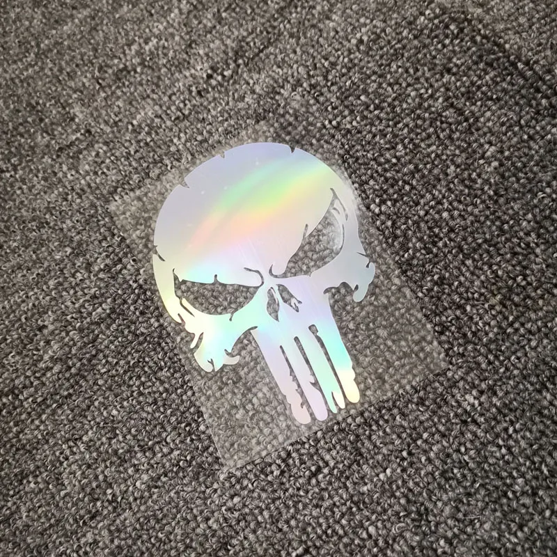 

1PCS Reflective Motorcycle Tank Decals Car Stickers Punisher Skull Blood Helmet Waterproof Vinyl Accessories Creative 10x7.7cm