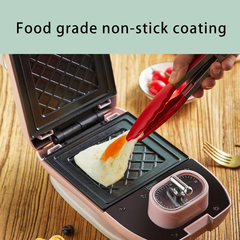Mini elétrico sanduíche maker cronometrado máquina de café da manhã para casa máquina waffle torradeira cozimento takoyaki 220v ue/reino unido plug mb40