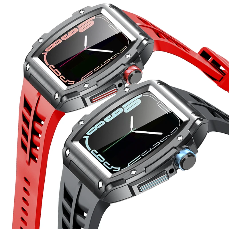 

Аксессуары для модификации часов из нержавеющей стали с резиновым ремешком, подходящие для часов iWatch.