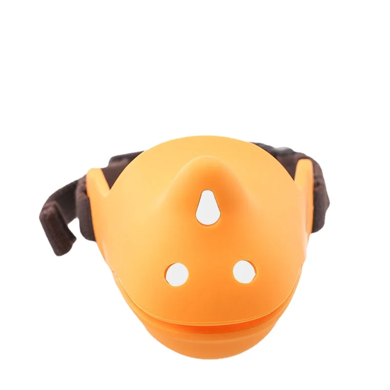 Pet Dog Muzzle Rhino-shaped Muzzle Anti-barking and Anti-bite Pure Silicone Small and Medium-sized Dogs Mouth Blocking Tool