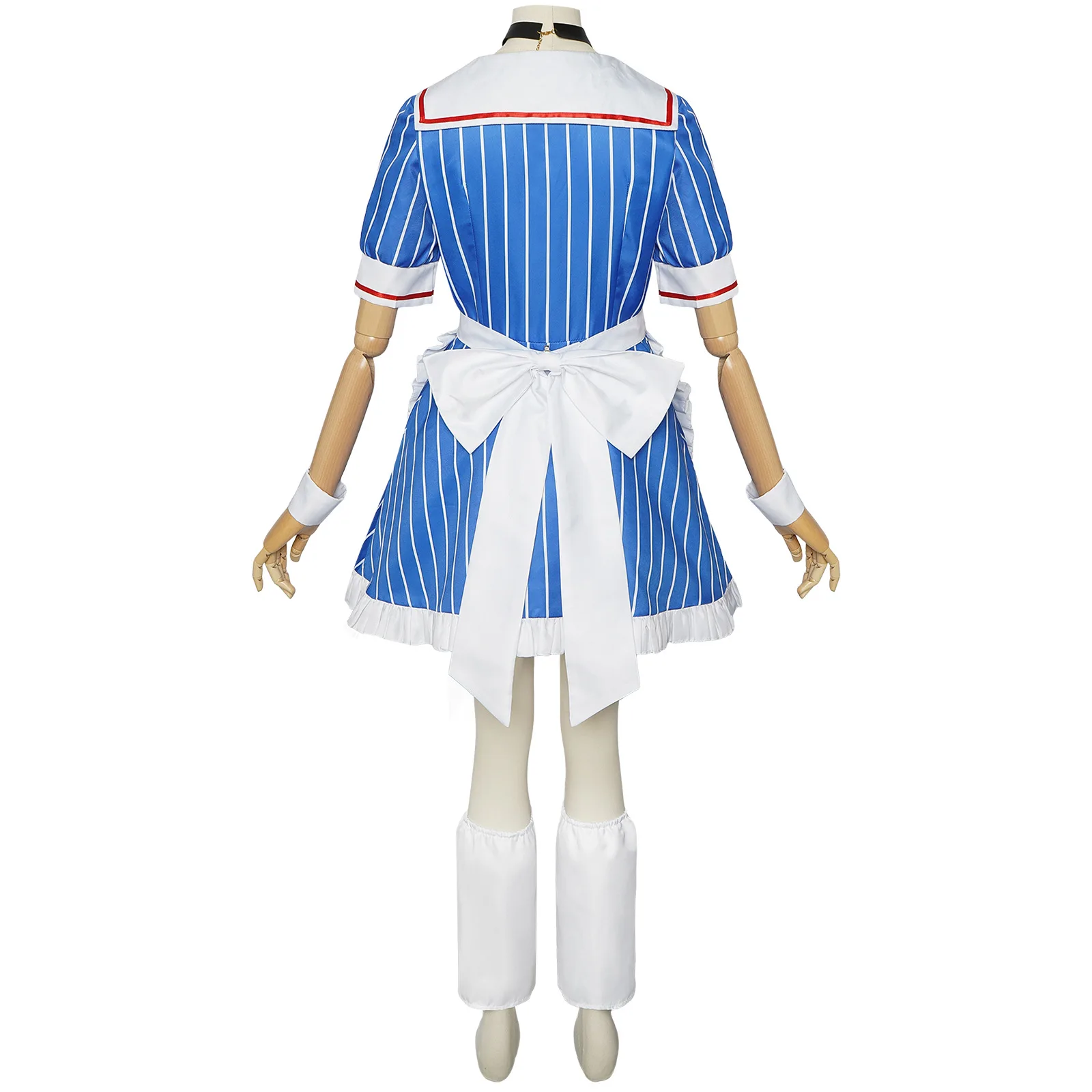 Anime Mesmerizer Cosplay Kostüme Perücke Anime Uniform Damen Gestreiftes Dienstmädchenkleid Hut Schürze Anzug Halloween Anime Rollenspiel Karneval – Detail 10