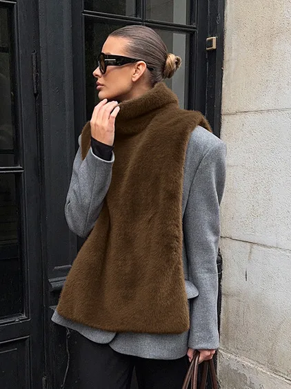 ベスト チョッキ 厚手 レディース 刺繍入り 秋 ベルベット ドレープ アーガイル ラペル ボタン付き 英国風 大学紳士 Y2K