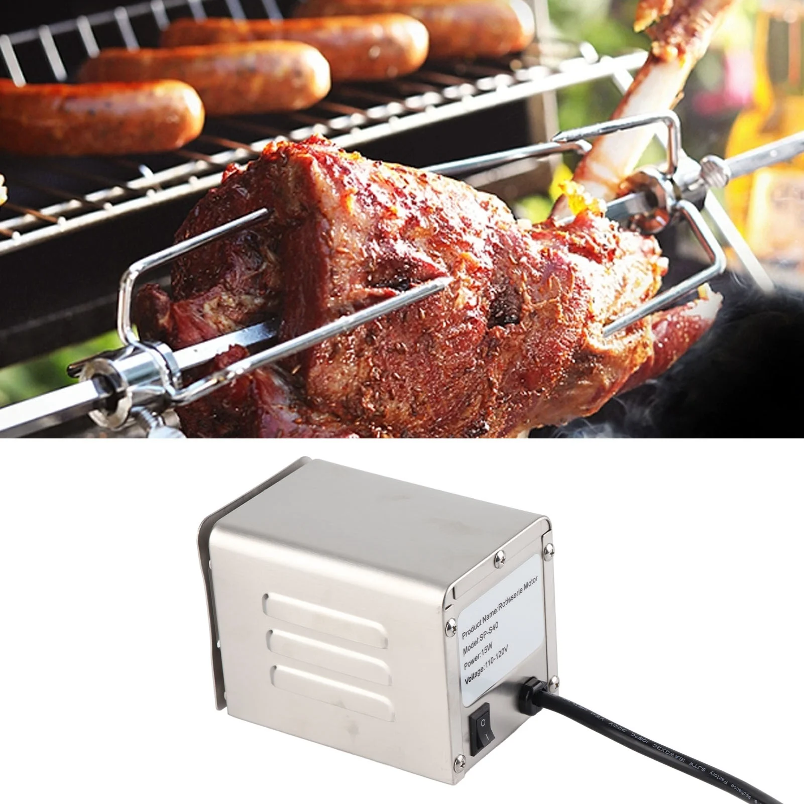 50‑70KGF Stainless Steel BBQ Rotisserie Motor Electric Roaster Barbecue Motor (EU/US Plug 220V)