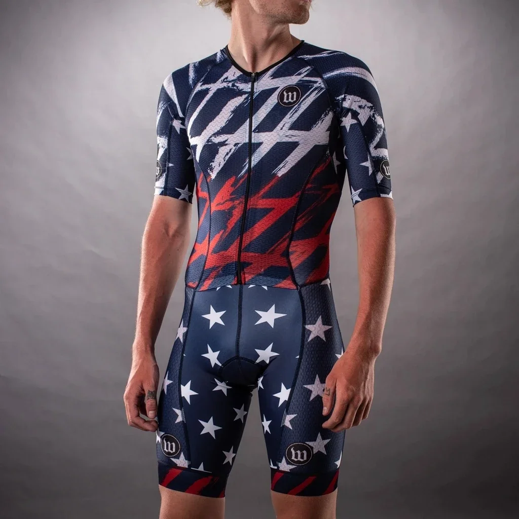 メンズウォーターインクサイクリングジャージ,スポーツウェア,タイツキット,MTBジャンプスーツ,トライアスロンスーツ,2022