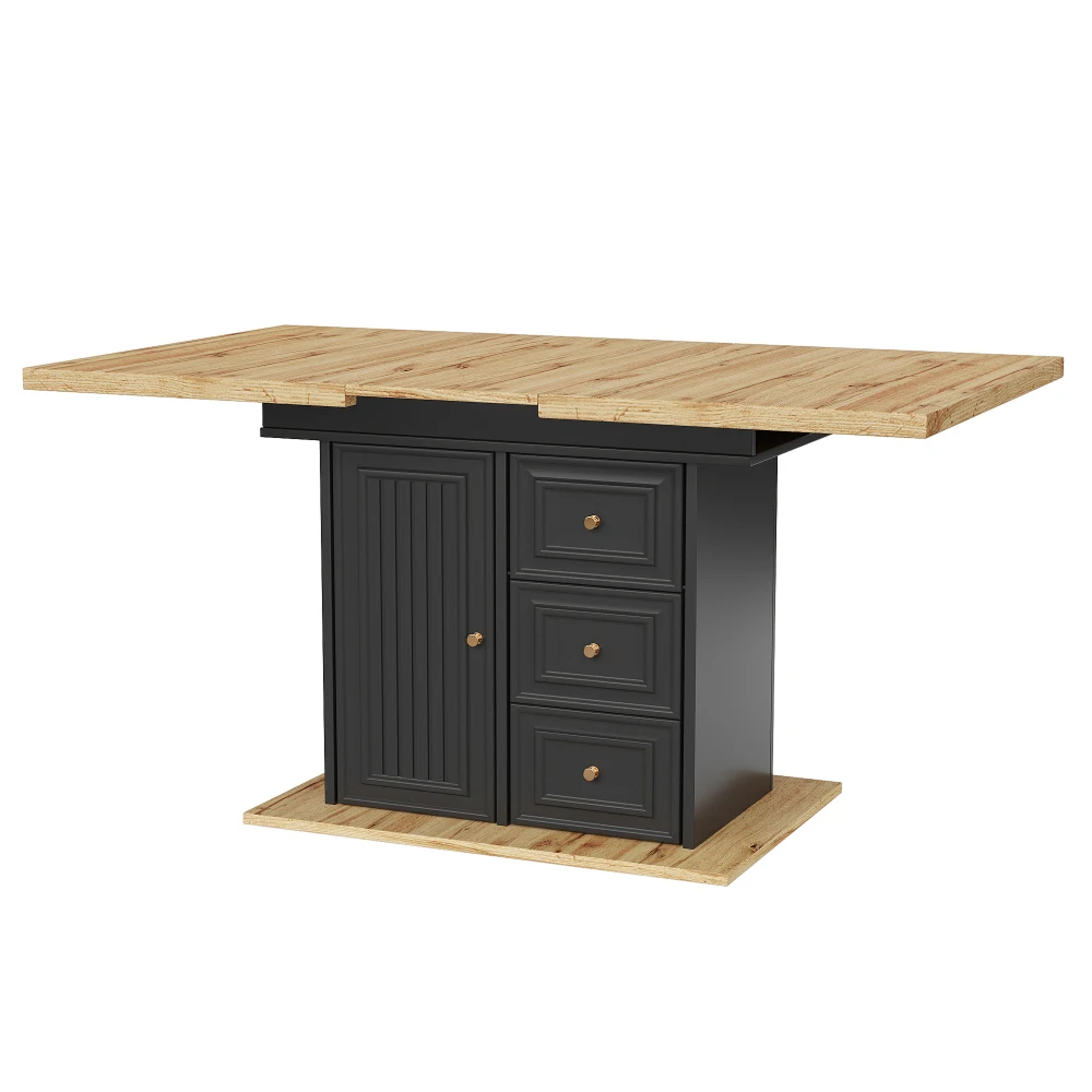 PINGGO LED-Esstisch 110(140)x80x75cm Holztisch für 6 Personen für Küche, Esszimmer, Terrasse, Garten – Detail 12