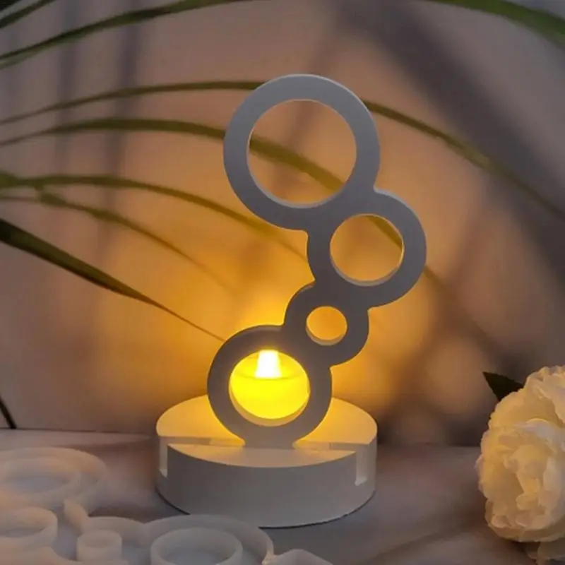 Candlestick Silicone Mold Stackable Bubbles Plaster Mold Gypsum Mold Plaster Mold Candle Holder Mold For Home Decoration & Resin