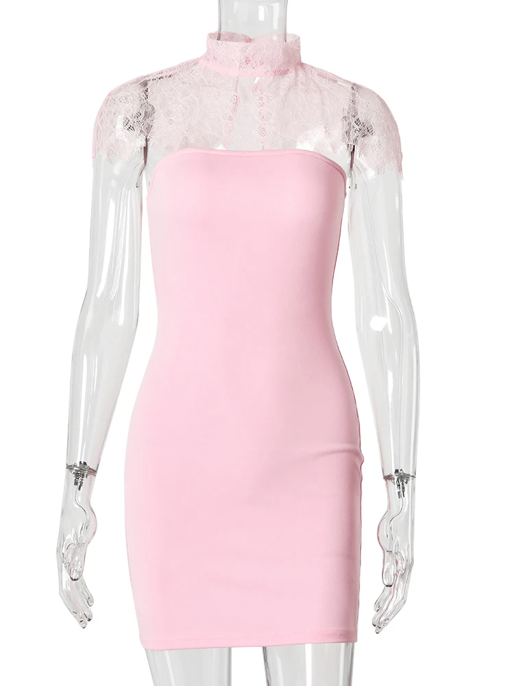 pink sleeveless turtleneck dress Turtleneck maxi dress in pink - Alaia
