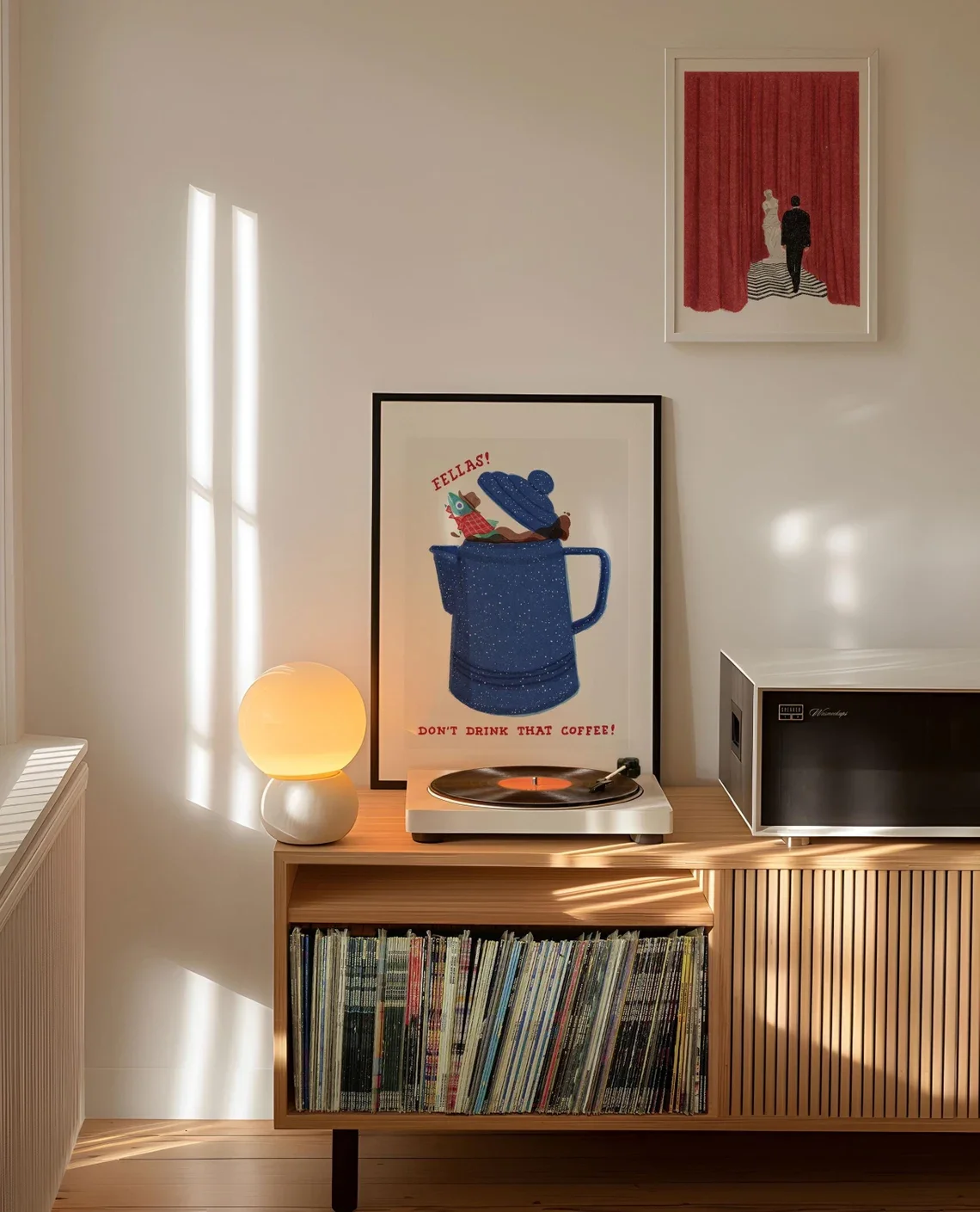 Twin Peaks | Fish In The Percolator! | Risograph Inspired Damn Fine Coffee | David Lynch | Digital Print