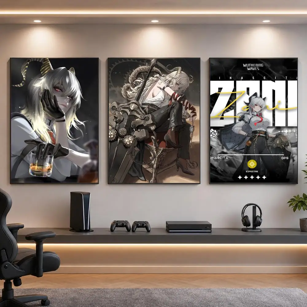 Game Z-Zani Wuthering Waves Resonator Poster HD Removable Wall Art Gift Bedroom Lounge Dorm Office Gaming Cafe Bars