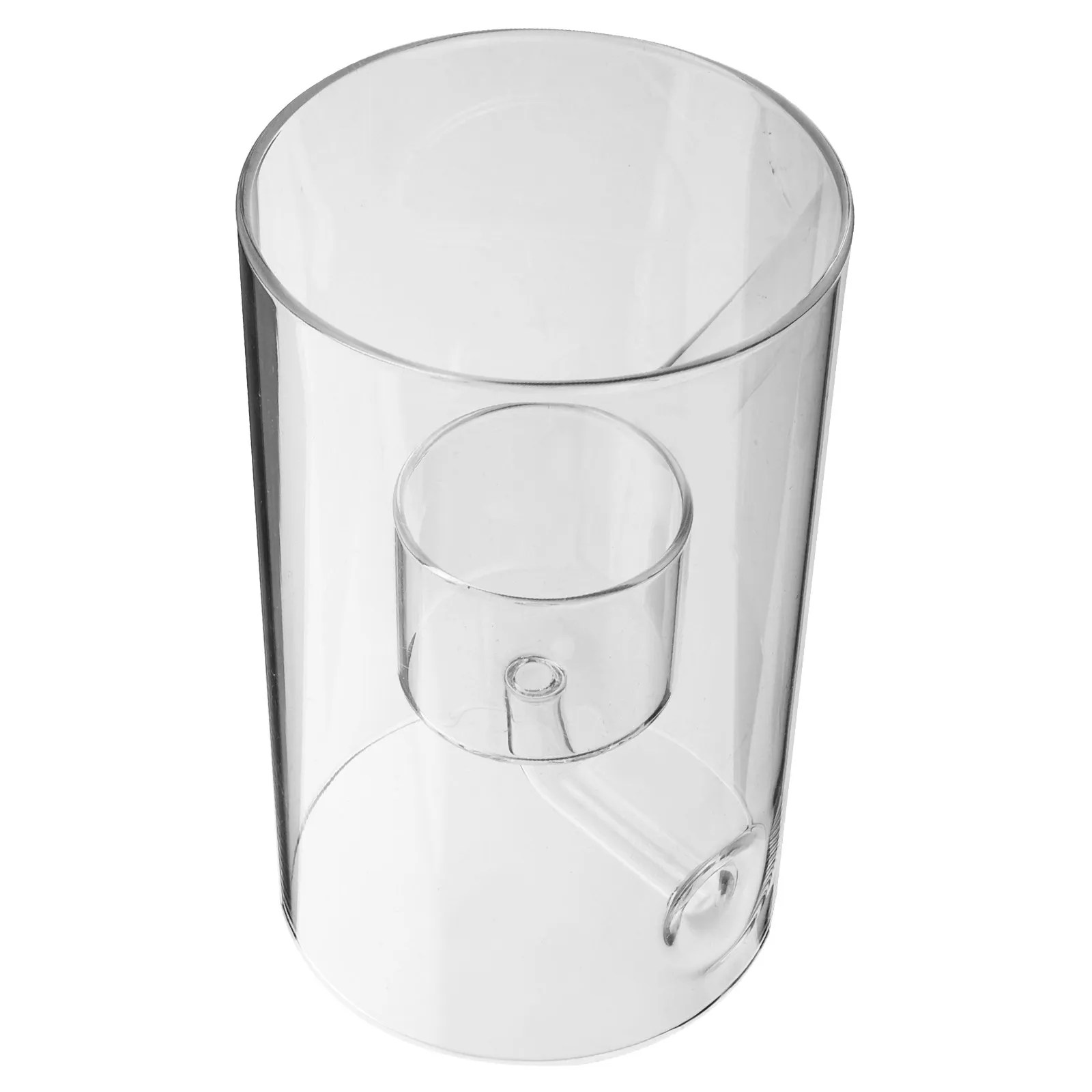 Clear Glass Cover Open Ended Cylinder Shade for Tea Light Pillar Candles Desktop Home Office Bedroom Decorative