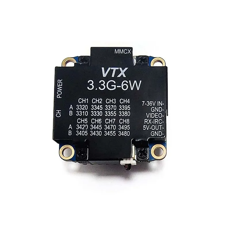 3.3G 6W VTX Drone Video Transmission Transmitter High-power Cross-Operation Drone 16CH Simulation