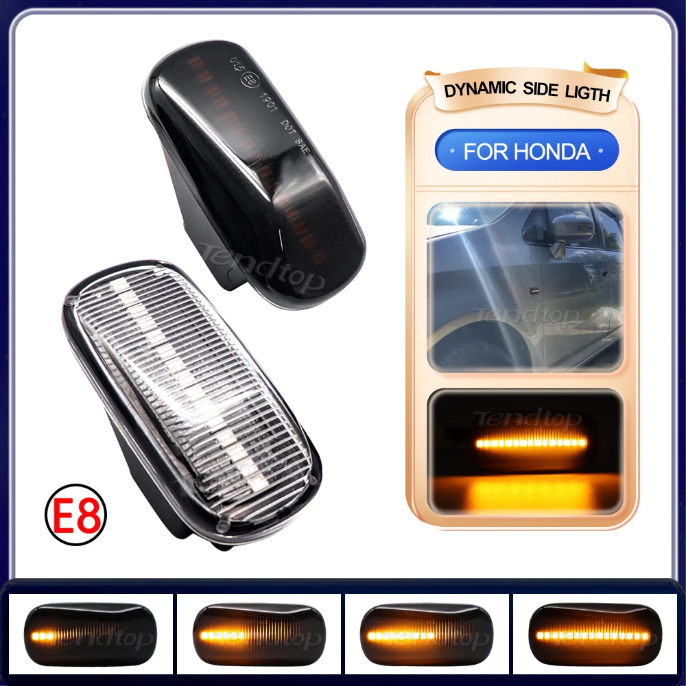 2pcs For Honda CRV Accord Civic City Fit Jazz Stream HRV S2000 Odyssey Side Marker Lights Dynamic LED Turn Signal Lamp Indicator