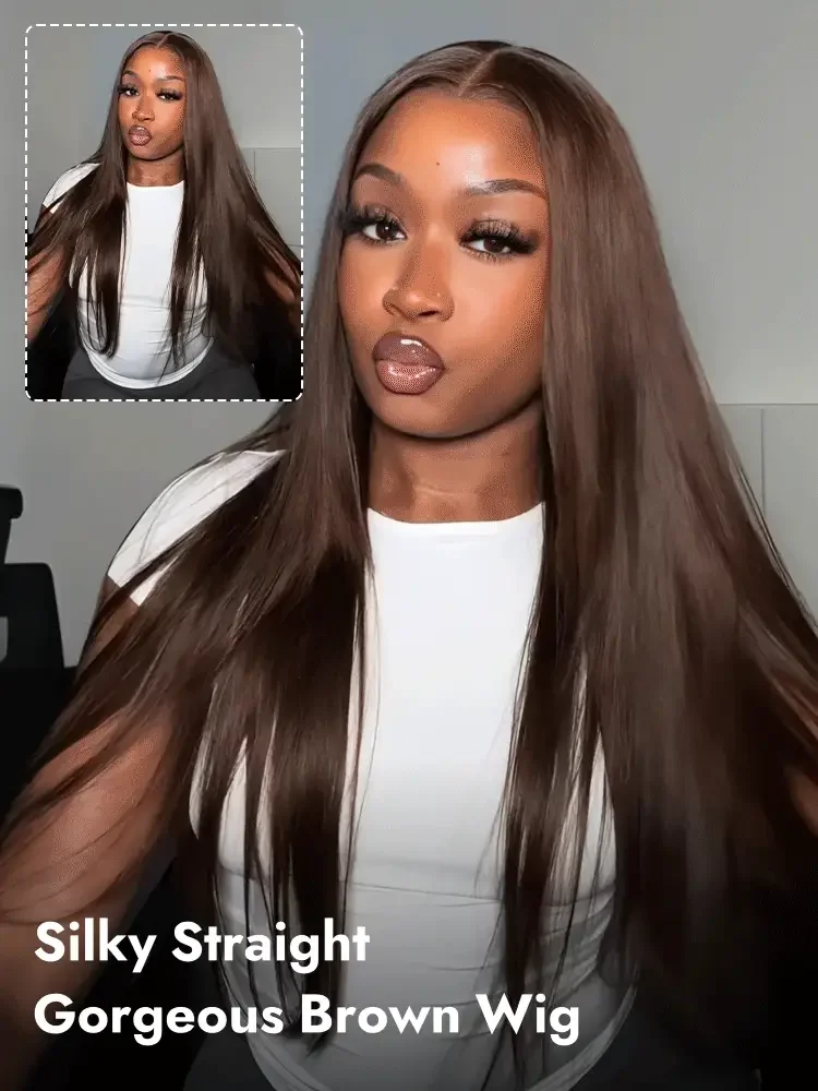 Lace Front Wigs - 30 32 inç Brezilya Çikolata Kahverengi
