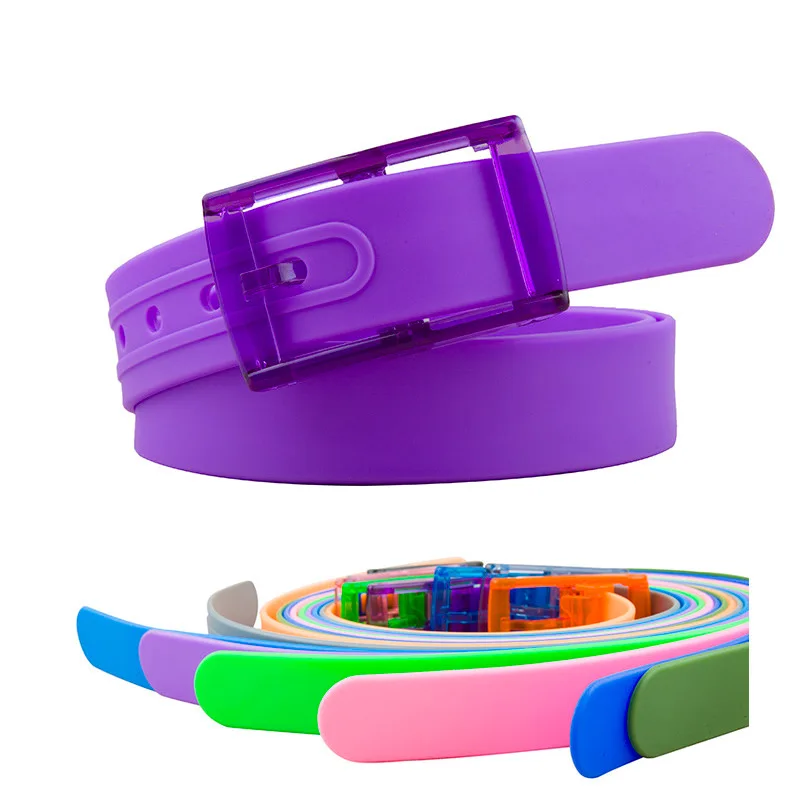 

Высококачественный мужской и женский ремень с пластиковой пряжкой, силиконовые повседневные брюки ярких цветов, джинсы, модный ремень без металла