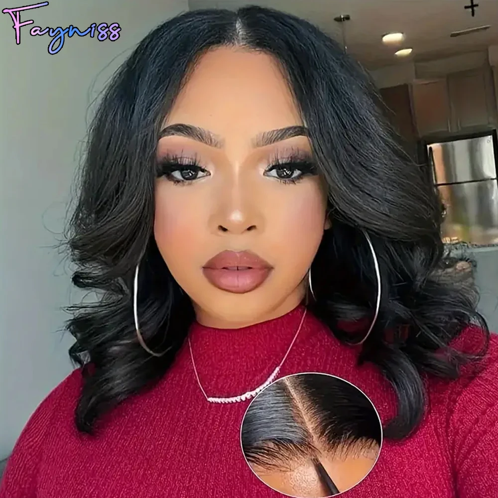 Fayniss Body Wave Bob Wear And Go Glueless Wigs For Women Undetectable 4x4 Ready To Go Human Hair Wigs Pre Cut Wig