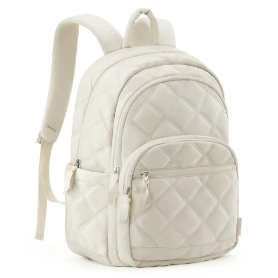 

Travel Laptop Backpack College Backpack for Women Quilted Small Computer Bookbag Water-Resistant 15.6 Inch Laptop Casual Bag Va