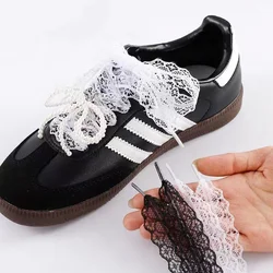 1 Pair Fancy Elastic Hollow  Flat lace  For White Shoes Leather Sports Casual Sneakers Shoelaces  Ballet Training Shoe Strings