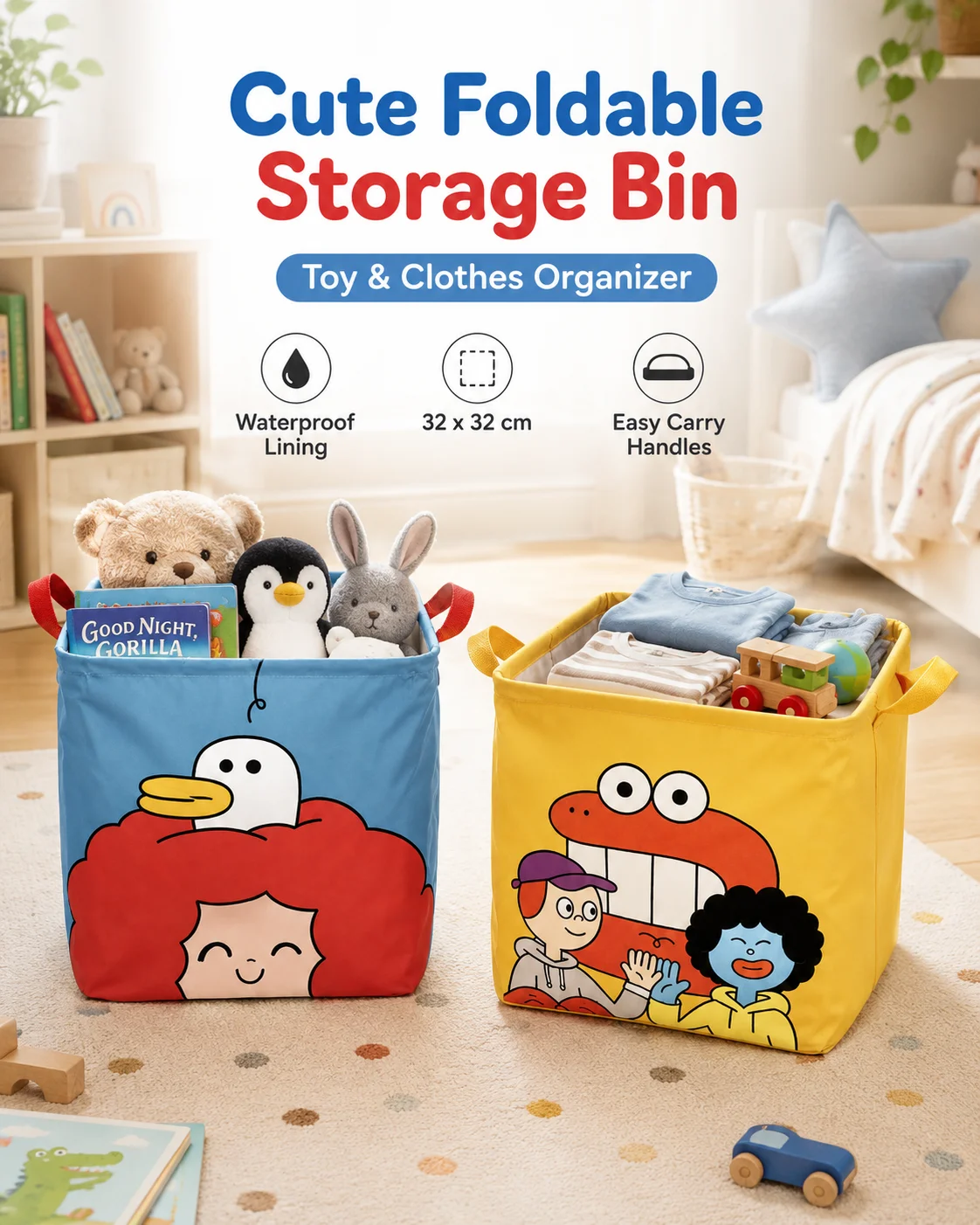 Foldable Underbed Storage Container, Dustproof and Breathable Quilt Bag with Transparent Window, Space-Saving Design