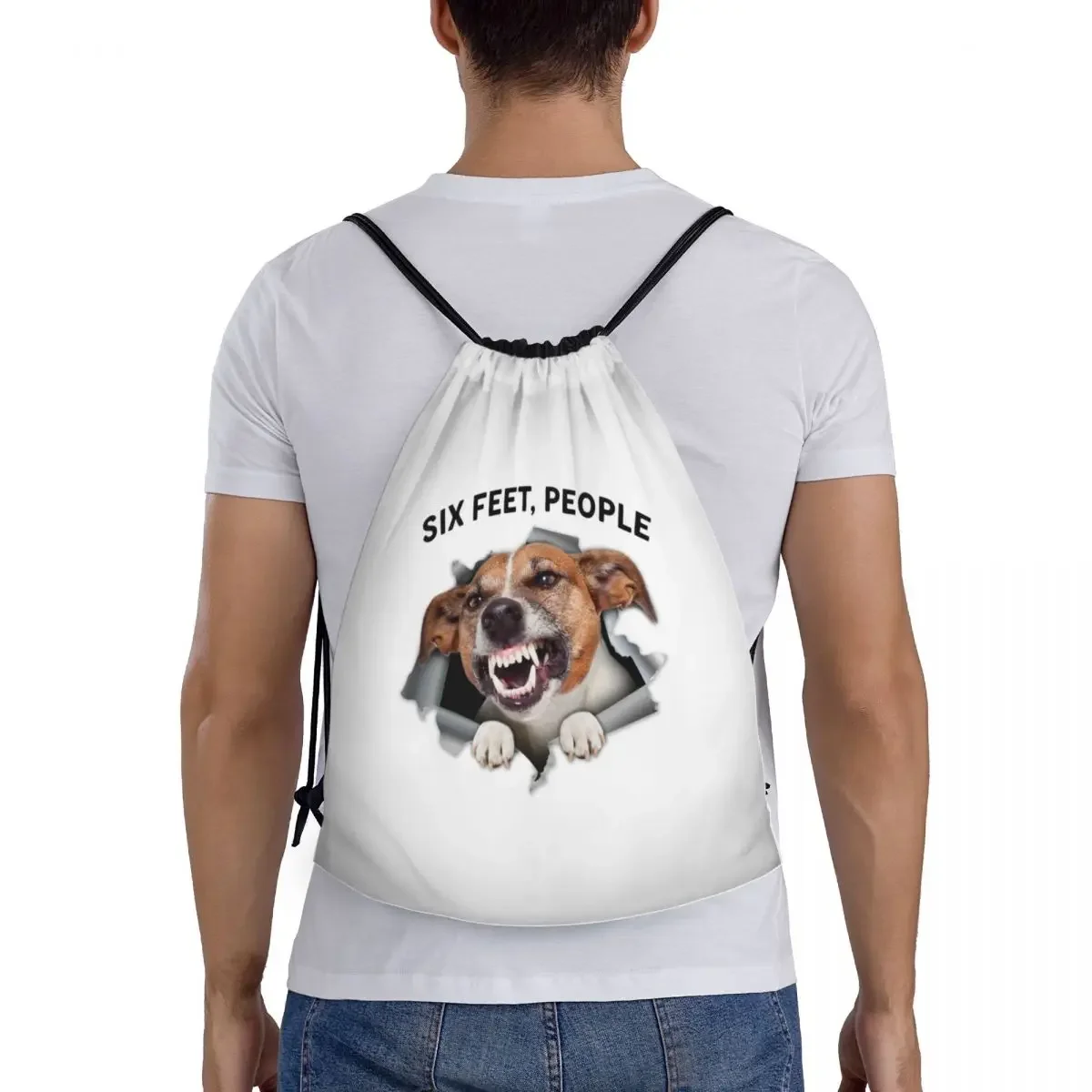 Sac à dos de sport personnalisé pour hommes et femmes, sac à dos de sport pour chien mignon, sac à dos de yoga, démontage de Jack Terrier, 6 pieds de personnes, proximité Wstring