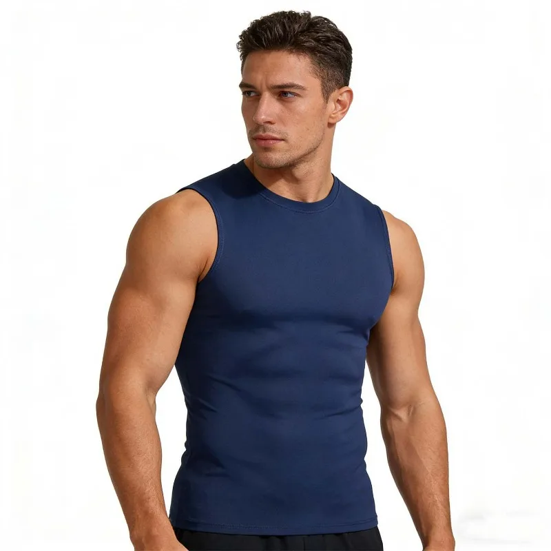 

Летняя спортивная майка для мужчин: дышащая, эластичная, компрессионная, для фитнеса и тренировок в зале