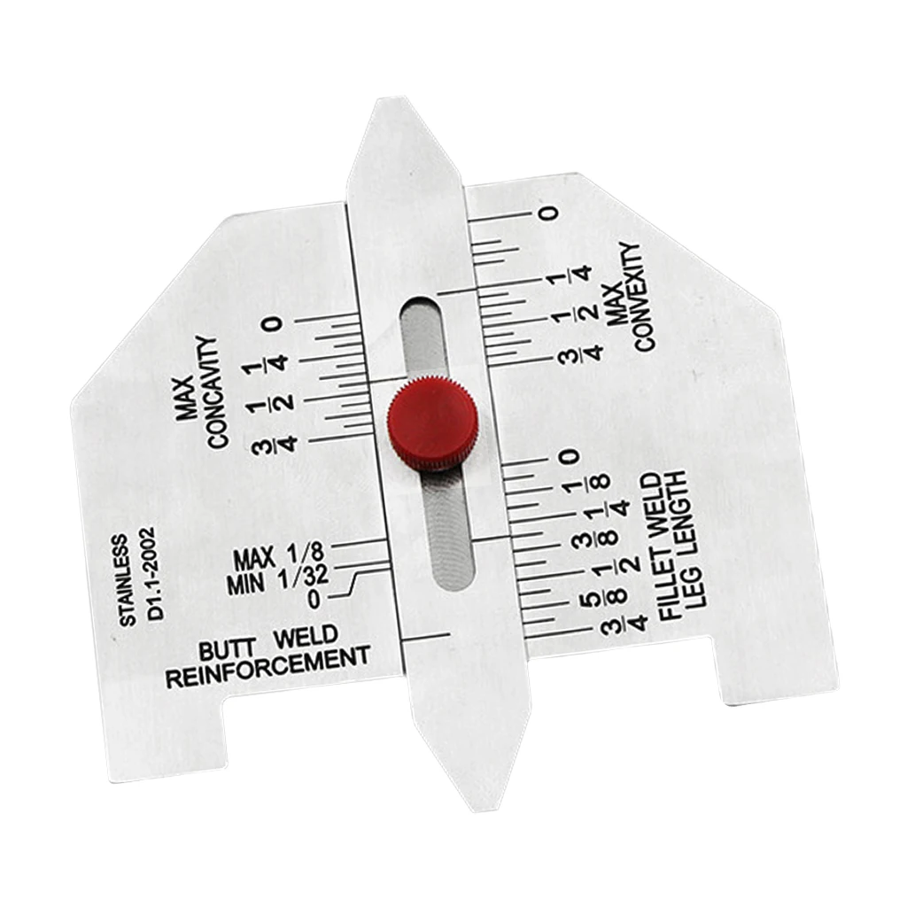 Weld Fillet Gage Stainless Steel Welding Gauge Ulnar Inspection Ruler for Precise Welding Point Quality Testing