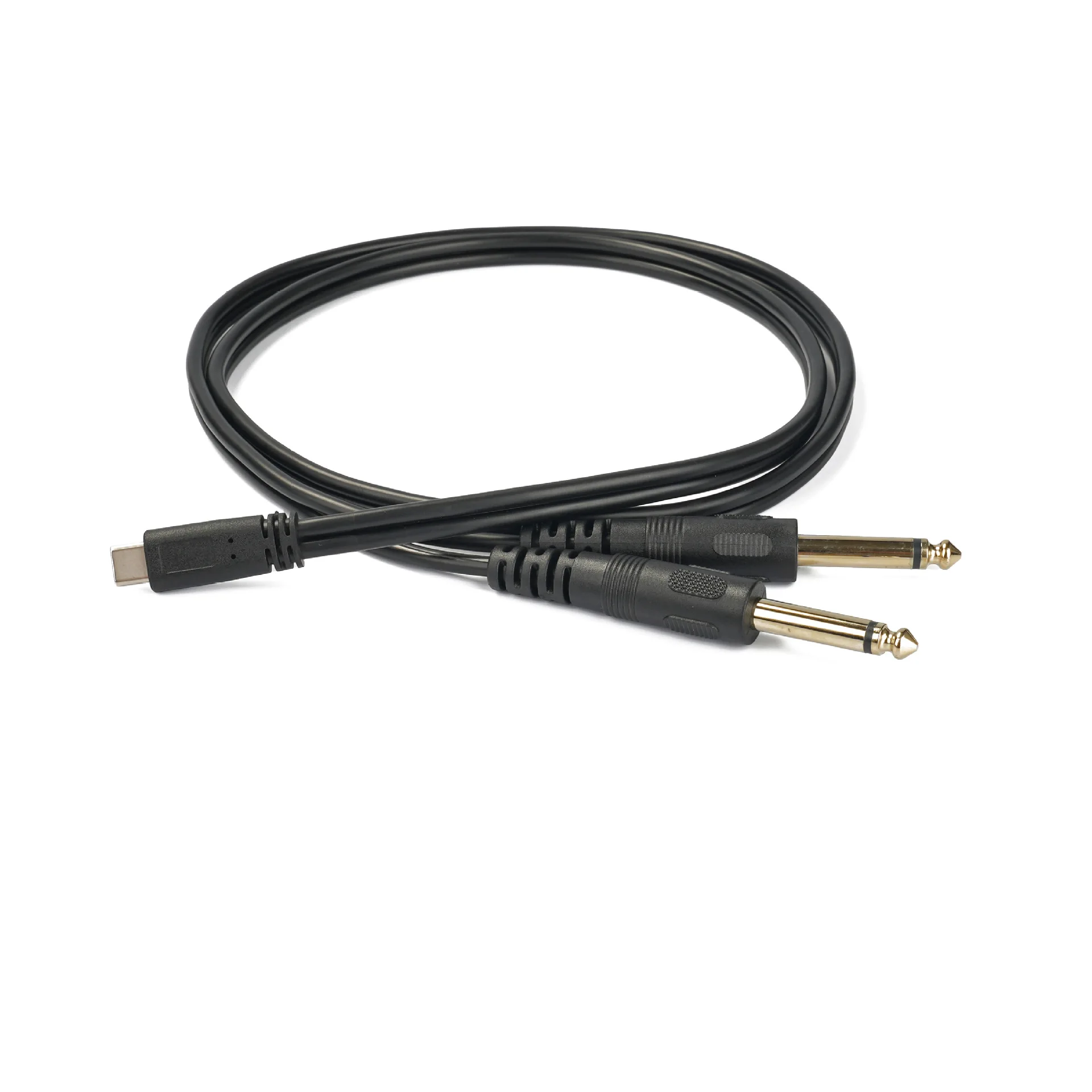 USB C к двойному 6,35 мм 1/4 дюймовому стереоразветвителю Y-образный кабель Тип C к двойному 6,5 мм 1/4 "TS аудиошнур для смартфона планшета ноутбука Link