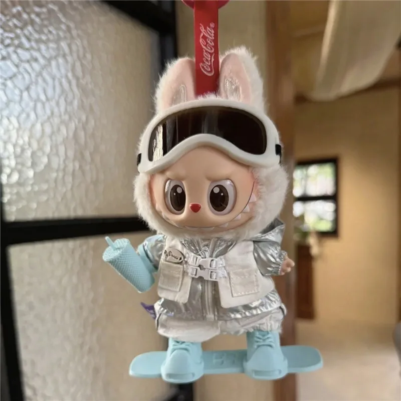 15 17 سنتيمتر ل Labubu دمية الرياضة في الهواء الطلق على الجليد خمر خندق الزي الملابس الليزر سترة واقية معطف سكيت مجلس الملابس