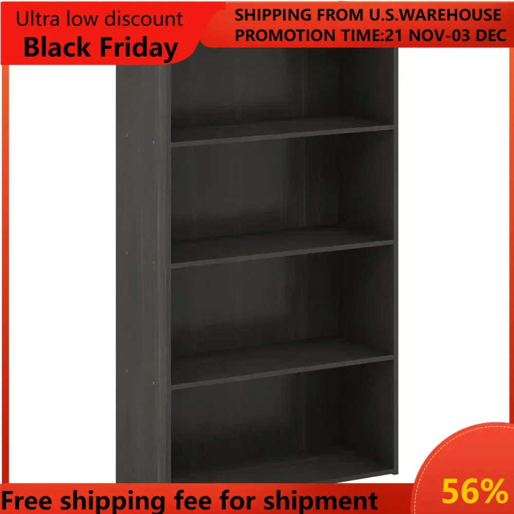 Pasir 4-Tier Bookcase / Bookshelf / Storage Shelves, Espresso storage cabinet  glass cabinet  muebles de baño  sideboard