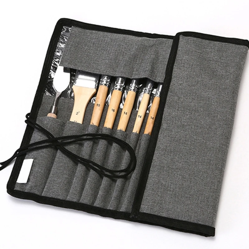 24 Pcs Paint Brushes with Cloth Roll Acrylic Paint Brush Nylon Hair Painting Brushes Artist Brushes for Oil Painting