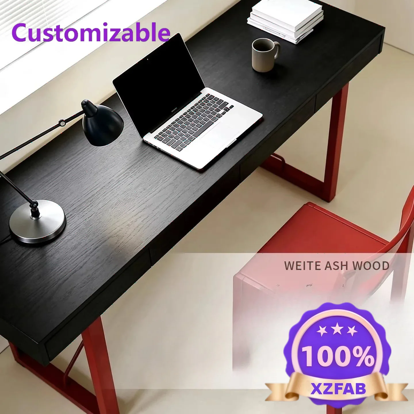 Factory Direct 2026 Designer modern simple solid wood desk homedesk with drawers long learning computer desk