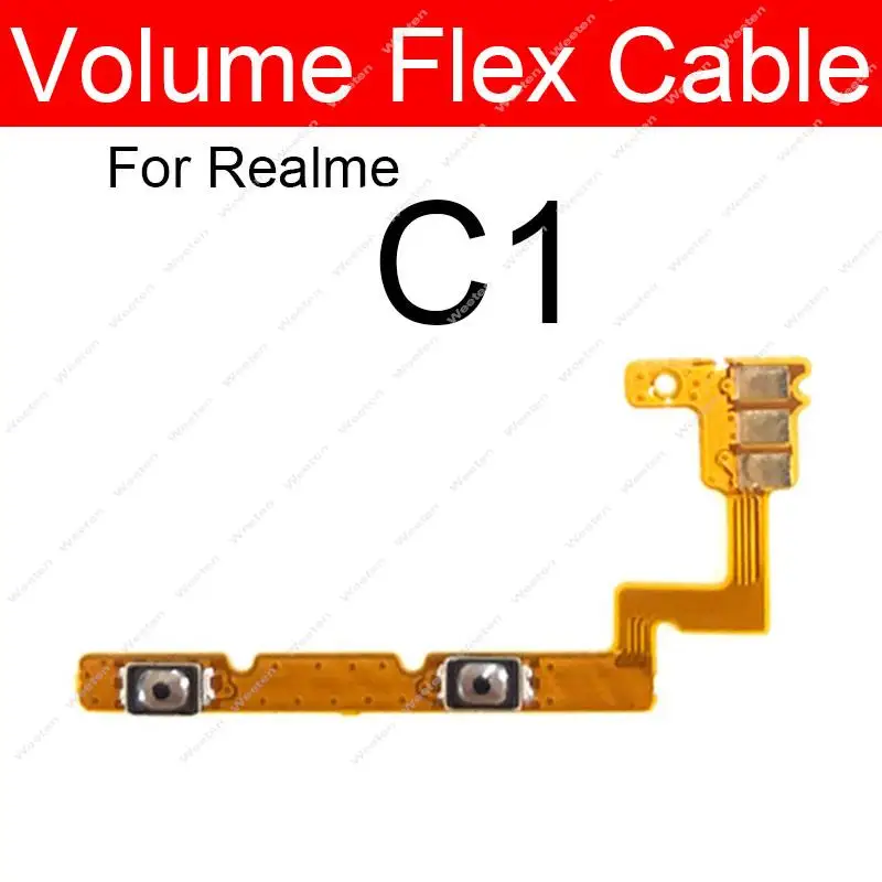 For Realme C11 C12 C15 C17 C1 C2 C3 Power Volume Button Flex Cable Side Volume Power On OFF Keys Ribbon Repair Parts