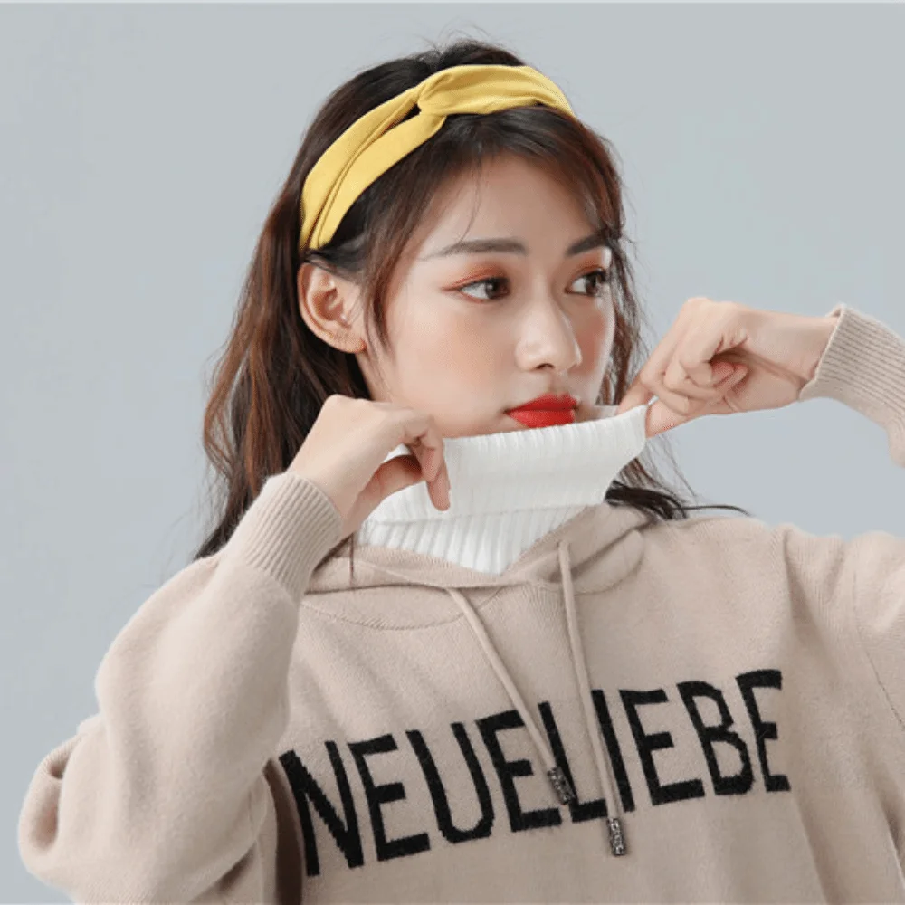 Knitted Sweater False Collar Solid Color Detachable Half-Shirt Blouse Turtleneck Stand Collar Autumn Winter Clothing Accessories
