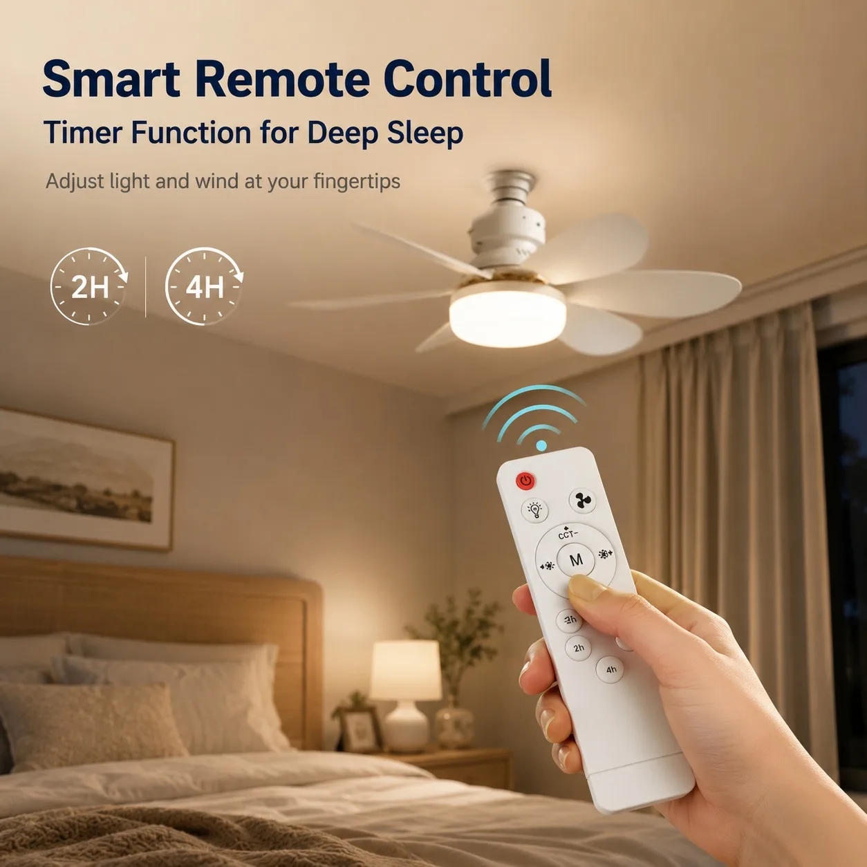 2026 New E27 Ceiling Fan Light, 30W/40W Dimmable LED Fan Lamp with Remote Timer for Bedroom Kitchen Balcony