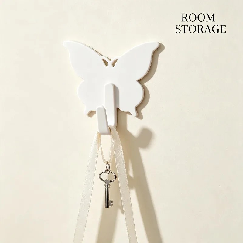 Butterfly Hook Strong Adhesive Wall Hook Cute Aesthetic Room Decoration No Drilling Needed
