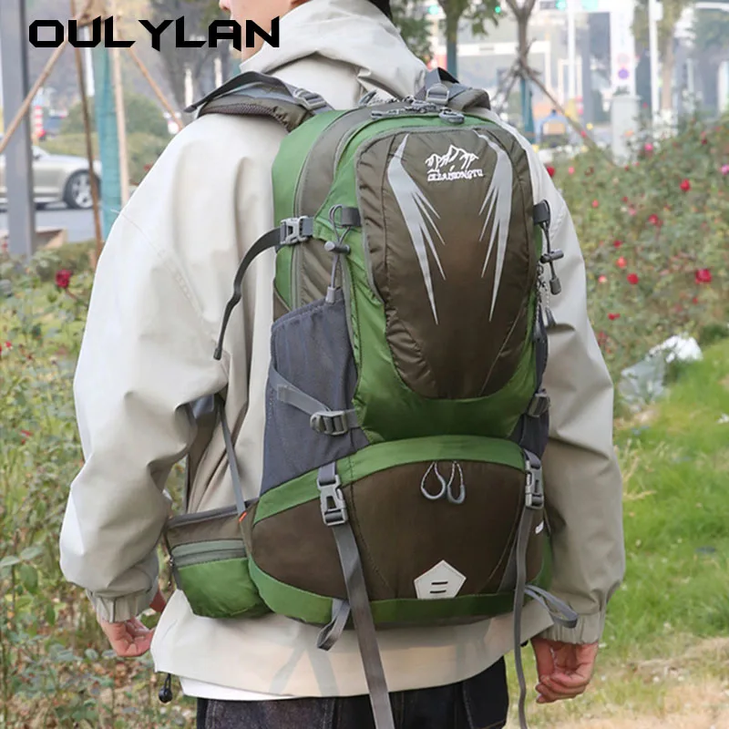 Oulylan High Quality Backpack For Men Outdoor Travel Camping Back Pack With Waterproof Cover Unisex Sports Cycling Bagpack