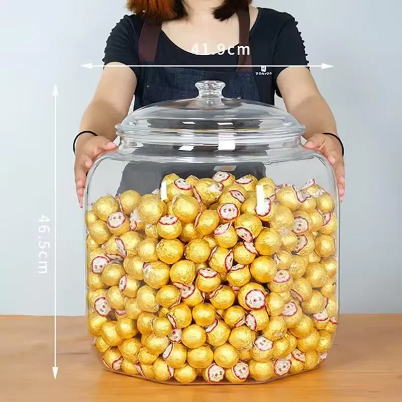 Clear Plastic Tea Storage Container Airtight Seal Canister for Kitchen Organization Dry Food Jar Bucket Transparent Box