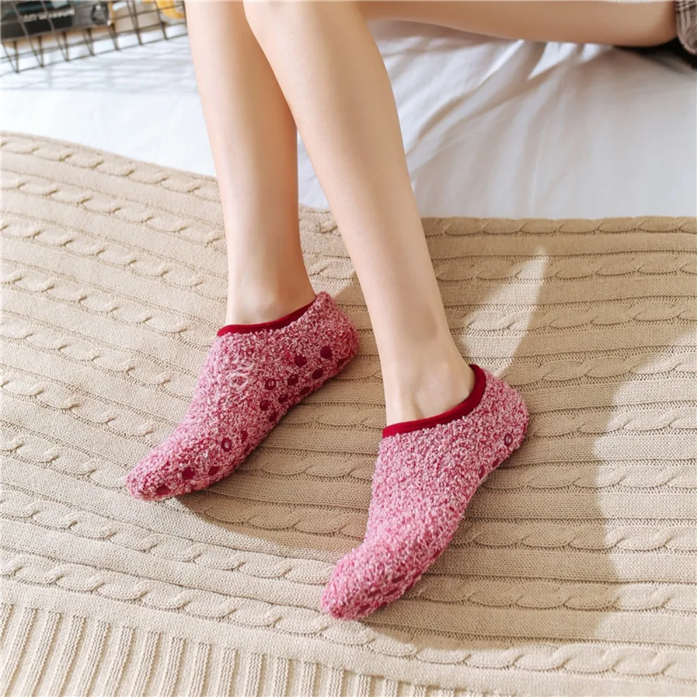 New Anti-slip Womens Floor Socks Soft Fleece Ankle Sock Breathable Warm Yoga Slipper