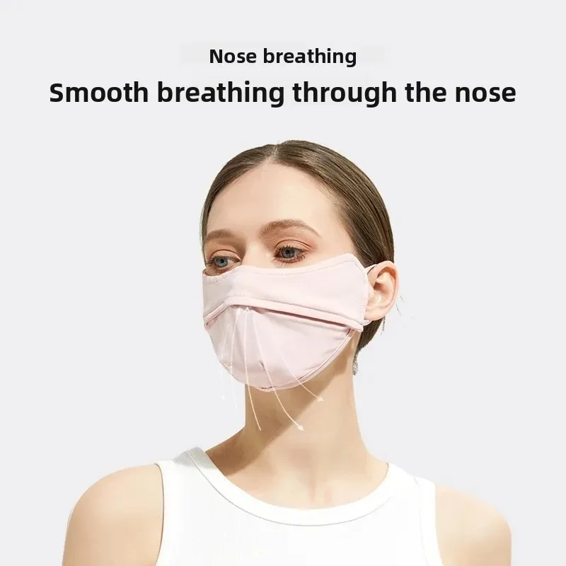 1PC New Ice Silk Sunscreen Mask UV Protection Three Dimensional Breathable Face Mask for Women
