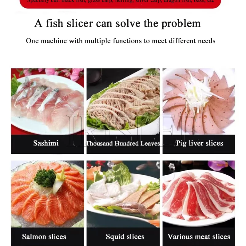 Electric Multi-Function Oblique Cutting Fish Fillet Machine Commercial Ham and Pig Liver Slicer