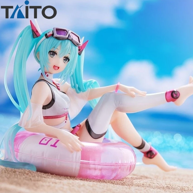 

In Stock Original TAITO AFG Hatsune Miku Swimsuit Pool Party PVC Anime Figures Automobile Desktop Collector Model Toys Gift