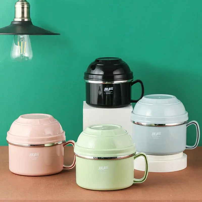 

Double Layered 304 Stainless Steel Insulated Lunch Box Children's Bento Box Student Partition Fast Food Cup Instant Noodles Bowl