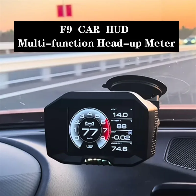 

Head Up Display Auto Gauge Multi-function Magician OBD2 F9 Speedometer Alarm System Water Temperature Turbo Boost Voltage