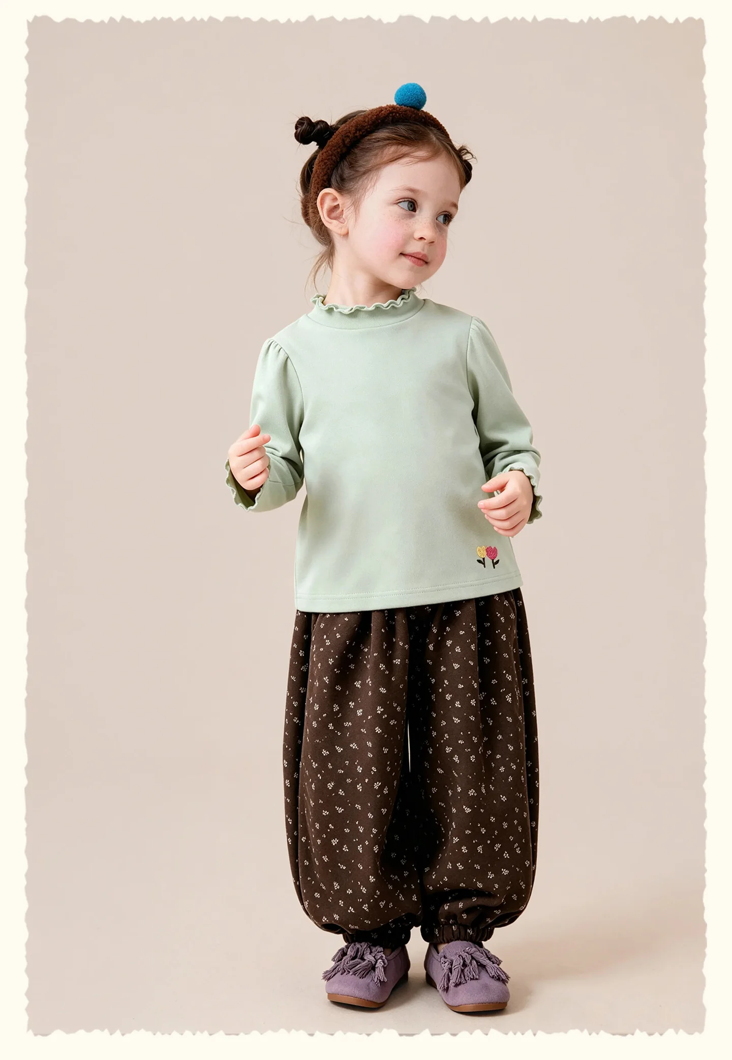 Amila 2026 Herbst Neue Kinder Mädchen Rüschen-Langarm-T-Shirt Romantische Rüschen Mehrschichtig Süß Niedlich Alltagstaugliches Vielseitiges Oberteil – Detail 13
