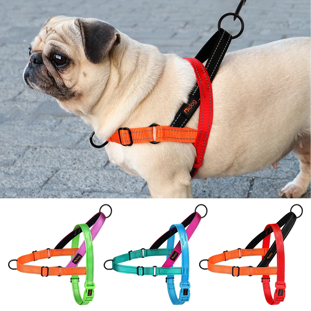 

Nylon Padded Dog Harness Adjustable Soft Pet Vest Harness Colorful Outdoor No Pull French Bulldog Chihuahua Harness Vest Perro