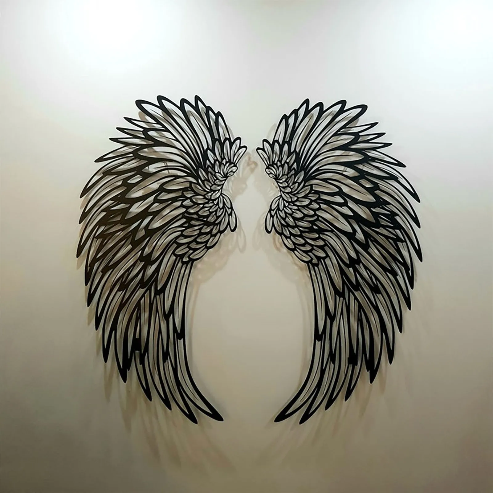 1 Pair Black Angel Wings Luminous Wings Wall Hangings  Iron Arts And Crafts Decoration Angel Feather Wings  Wall Led Lights