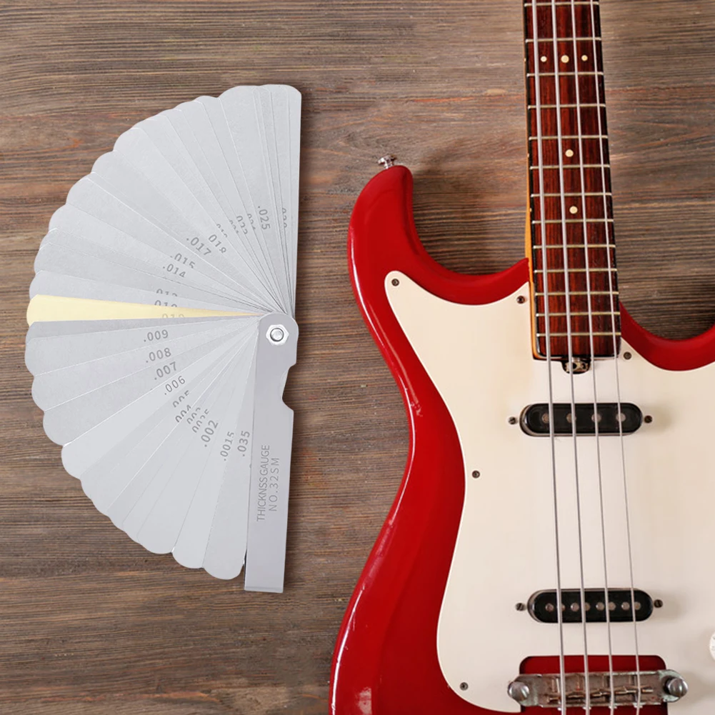 32 Blades Metric Filler 0.0015-0.035inch/0.04-0.88 Mm Measure Tool Stainless Steel for Guitar Spark Plug Piston Measure