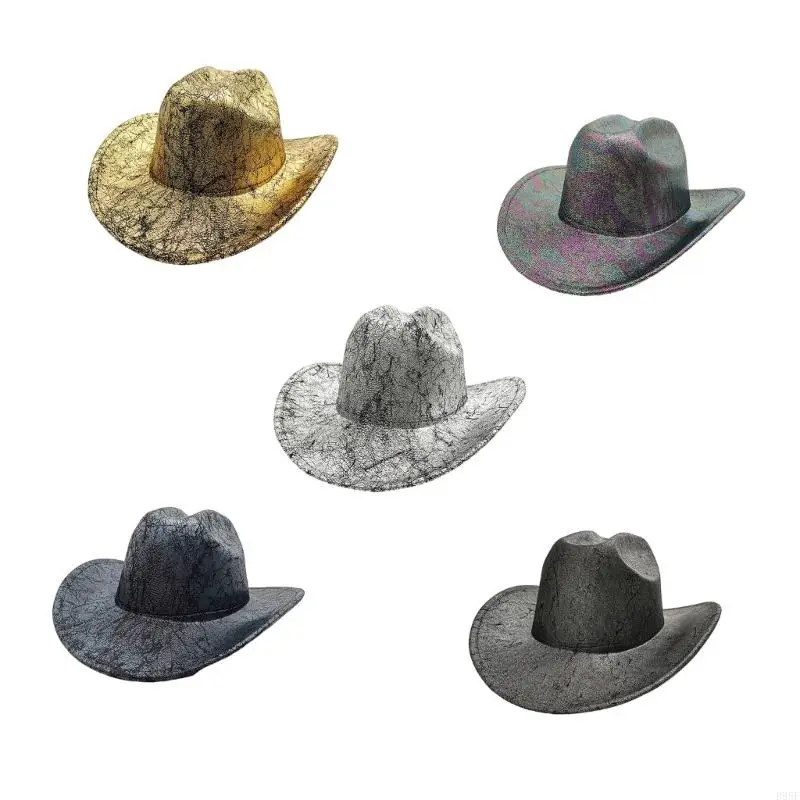 

B95F Western Theme Party Party Hape с текстурой кожаной шляпы PU для отпуска
