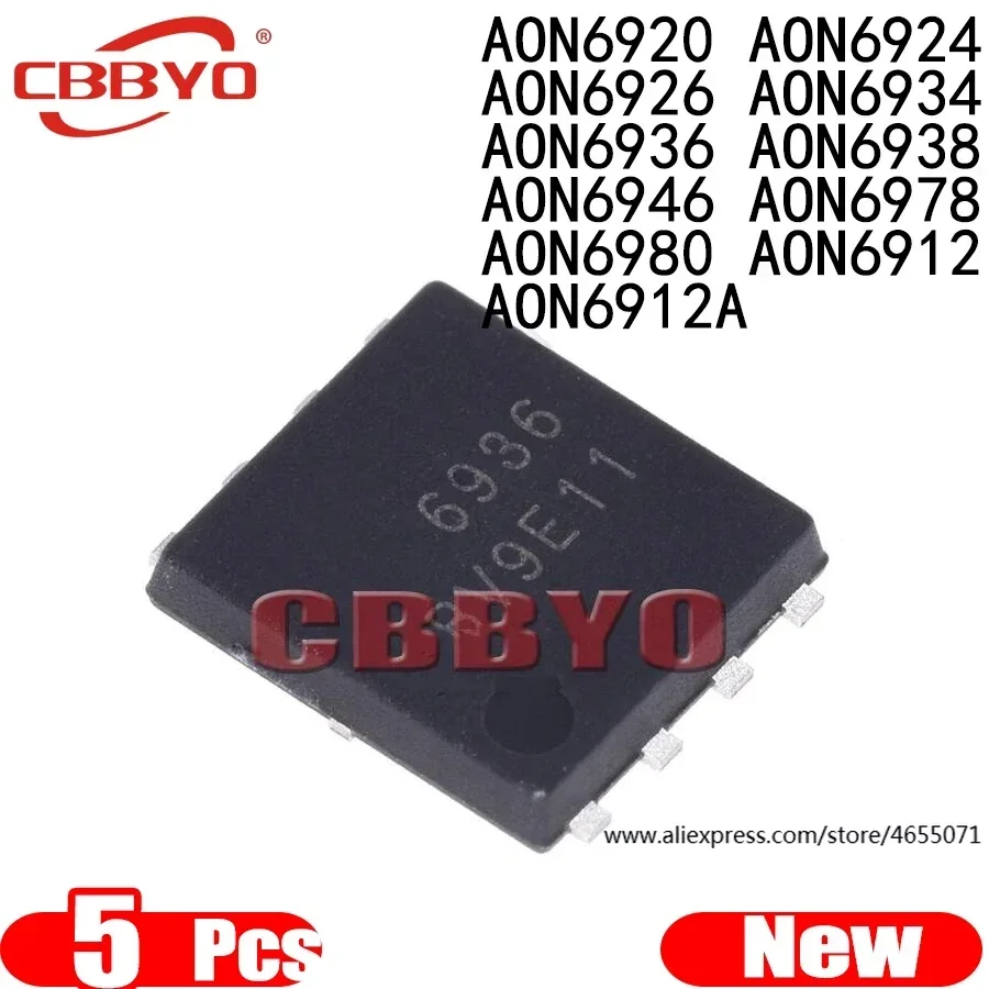 (5piece)100% New AON6920 AON6924 AON6926 AON6934 AON6936 AON6938 AON6946 AON6978 AON6980 AON6912 AON6912A QFN-8 Chipset