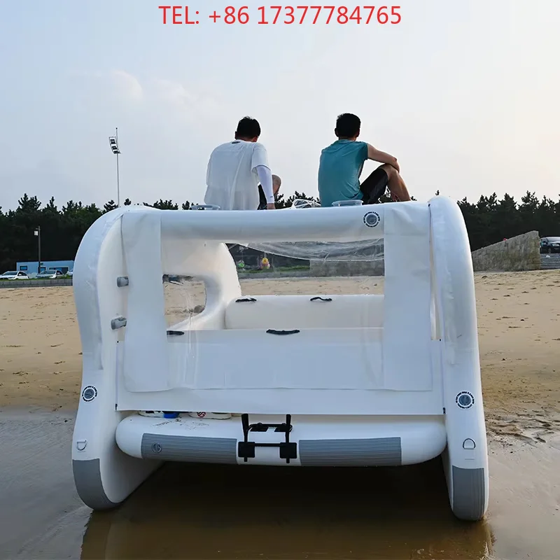 Inflatable PVC Catamaran Houseboat Water Drop Stitch Floating Boat Hot Selling Stock Manufacturer Spot